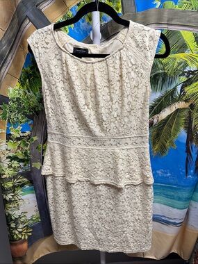 Spense Cream Lace Peplum Dress - Women's Elegant Summer Dress